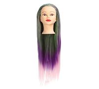 Tête de mannequin de vitrine - Cheveux synthétiques colorés - Coiffeur - Entraînement - Cheveux de chignon avec kit de coiffage