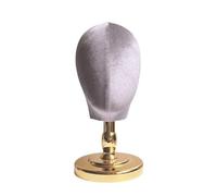 Tête de mannequin élégante en tissu avec base stable pour chapeau et perruques présentant des accessoires de soins capillaires Mannequin de base stable