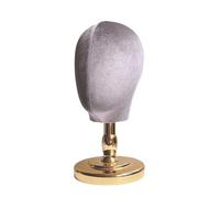 Tête de mannequin élégante en tissu avec base stable pour chapeau et perruques présentant des accessoires de soins capillaires Mannequin de base stable