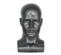 Tête de mannequin en plastique, tête d'homme, avec perruque, réaliste, pour présentation de chapeaux, lunettes de soleil... (90SG)