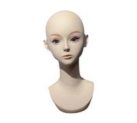 Ｚｉａｌｏｆｉ Tête de Mannequin féminin avec présentoir de perruque d'épaule pour lunettes, boucles d'oreilles, chapeaux
