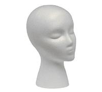 Tête de mannequin féminin pour perruque ou chapeau, support d'exposition, œuvres d'art, peinture, nouveauté en mousse (blanc, taille unique)