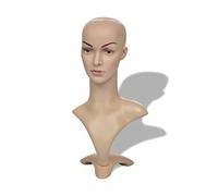 Tête de mannequin femme en PE éco peau claire pour présentation perruque chapeau lunettes de soleil support socle réglable boutique vitrine commerce détail mode couture