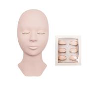 Tête de Mannequin for cils, ensemble d'entraînement for débutants, cosmétiques, fournitures d'extension, 1/2/3 ensembles pour Maquillage de Cils(Color 6)