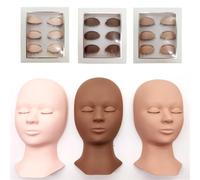 Tête de Mannequin for cils, ensemble d'entraînement for débutants, cosmétiques, fournitures d'extension, 1/2/3 ensembles pour Maquillage de Cils(Color 9)