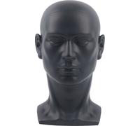 Tête de mannequin masculin 50cm PVC Tête de perruque indépendante Tête de mannequin de décoration Tête de chapeau lunettes Perruques Mannequins (Noir mat)