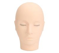 Tête de mannequin pour extensions de cils, 3 couches, maquillage, beauté, en silicone, pour débutants et professionnels (Rose)