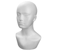 Tête de mannequin - Support de perruque en mousse blanche - Tête de mannequin - Présentoir de mannequin - Pour chapeaux, accessoires de cheveux, artisanat, écharpes, taille S