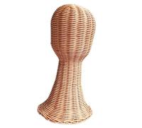 Tête de mannequin tendance pour perruques et chapeaux en rotin, support de chapeau pour vitrines de vitrine, mannequin d'entraînement en cosmétologie