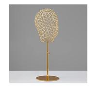 Tête de Mannequin Tête De Mannequin Femme en Fer Doré, Chapeau, Lunettes, Écharpe, Lunettes, Perruque, Affichage, Tête De Mannequin Femme, avec Support Réglable