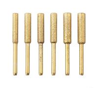 Tête de meulage en pierre, jeu 6 fraises cylindriques revêtues for affûteur chaîne tronçonneuse for outils rotatifs - Diamètre la tige : 3 mm, tailles 4,0,8 et 5