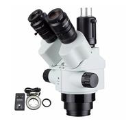 Tête de microscope stéréo à zoom trinoculaire simulfocal AmScope 7X-45X - Expédié depuis Moscou(Black 144 LED)
