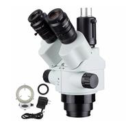 Tête de microscope stéréo à zoom trinoculaire simulfocal AmScope 7X-45X - Expédié depuis Moscou(White 144 LED)