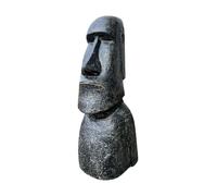 Tête de Moai Statue - Jardin Déco Sculpture - Figure de l'île de Pâques en sable de lave Gris