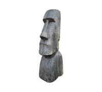 Tête de Moai Statue - Jardin Déco Sculpture - Figure de l'île de Pâques en sable de lave Gris