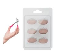 Tête de modèle de paupière d'entraînement avec silicone souple, conception amovible 3 paires | Outil de support idéal pour séances de cils, cours de cosmétiques, essais de mise en forme de