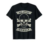 Tête de mort 100% deadly vieilli Jiu Jitsu brésilien T-Shirt