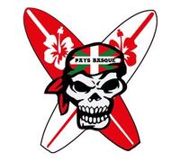 Tête de mort basque autocollant sticker adhésif - Taille : 17 cm