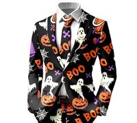 Tête de Mort Blazer Homme Roses Imprimé Fleurs Coupe Ajustée Revers Cranté avec Poches Simple Boutonnage Squelette Halloween Horreur Gothique Séance Photo Spectacle Veste Costume Déguisement