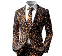 Tête de Mort Blazer Homme Roses Imprimé Fleurs Coupe Ajustée Revers Cranté avec Poches Simple Boutonnage Squelette Halloween Horreur Gothique Séance Photo Spectacle Veste Costume Déguisement