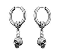 Tête de Mort Boucles D'oreilles Acier Homme Pendante Punk Boucles d'oreilles Hippie Steampunk Gothique Boucles d'oreilles Kpop Hoop Boucles d'oreilles pour Femme Homme Halloween Boucles D'oreilles