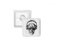 Tête de mort casque audio musique Crazy Pattern PBT Keycaps pour clavier mécanique Blanc OEM sans Marquage d'impression R2 multicolore