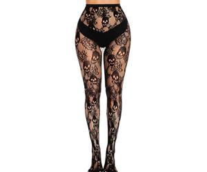 Tête de Mort Collant Résille, Collant Halloween, Collants Squelette Femme | Collant Resille Noir Halloween, Taille Haute Filets Bas Résille, Collants Resilles Femme, pour Halloween, Carnaval, Cosplay