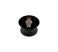 Tête de Mort cœur Squelette Main Gothique Amour Halloween Saint-Valentin PopSockets PopGrip Adhésif