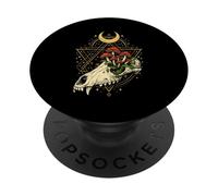 Tête de Mort de cerf - Os - Champignons - Culture vautour Occulte PopSockets PopGrip Adhésif