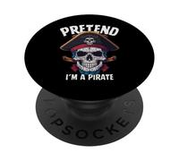 Tête de Mort de Pirate Squelette Squelette Halloween Enfants PopSockets PopGrip Adhésif