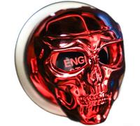 Tête de mort de voiture, 4,5 x 3,6 cm, décoration de bouton d'allumage, couvercle rotatif, matériau ABS, mise à niveau intérieure audacieuse pour voiture (rouge)