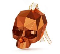 Tête de Mort Décoration Halloween Crâne Skull Ornement à Suspendre Géométrique Bronze Foncé Or 8 cm Décoration Arbre Fenêtre (1)