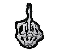 Tête de mort doigt d'honneur Squelette Ghost Écusson brodé Iron on Sew on Patch