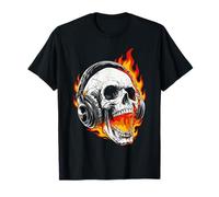 Tête de Mort en Feu, Crâne enflammé, Music, Festival, Fun T-Shirt