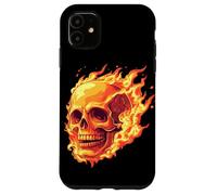 Tête de mort en feu, flamme, Rock, moderne et design ! Coque pour iPhone 11