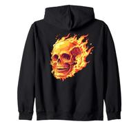 Tête de Mort en feu, Flamme, Rock, Moderne et Design ! Sweat à Capuche