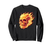 Tête de mort en feu, flamme, Rock, moderne et design ! Sweatshirt