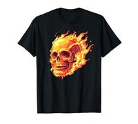 Tête de mort en feu, flamme, Rock, moderne et design ! T-Shirt