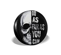 Tête De Mort, Fais De Ton Mieux Couverture De Roue De Secours Résistant À La Saleté Housse Pneu De Rechange Durable Housse Roue De Secours Universelle pour Voiture Trailerrv Auto Remorque 15inch
