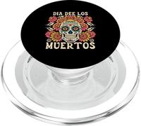 Tête de Mort Florale en Sucre Jour des Morts Dia de Los Muertos Femme Fille PopSockets PopGrip pour MagSafe