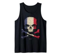 Tête de Mort France Drapeau Crossbones Crâne Débardeur