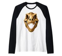 Tête de Mort géométrique Dinosaure polygone Low Poly T-Rex Manche Raglan