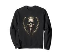 Tête de Mort Gothique Ailes Croix Sombre esthétique Ange Art Sweatshirt