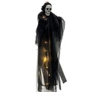 Tête de mort illuminée à LED pour décoration d'intérieur et d'extérieur pour fêtes et maisons hantées