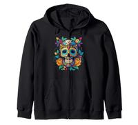 Tête de Mort Mexicaine en Sucre Floral Dia de Los Muertos Cinco De Mayo Sweat à Capuche