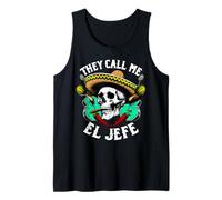 Tête de Mort Mexicaine Sombrero Call Me El Jefe Cinco de Débardeur