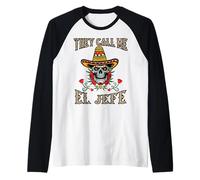 Tête de Mort Mexicaine Sombrero Call Me El Jefe Cinco de Manche Raglan