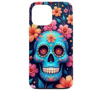 Tête de mort mexicaine sugar skull Dia de los muertos Coque pour iPhone 13 Pro Max