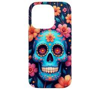 Tête de mort mexicaine sugar skull Dia de los muertos Coque pour iPhone 14 Pro