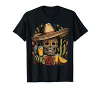 Tête de Mort Mexicaine Tequila Sombrero Cinco de Mayo Homme Femme T-Shirt